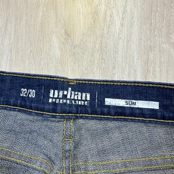 Urban Pipeline Blue Dark Wash Cotton Blend Casual Slim Denim Jeans Men's 32/30 - Picture 8 of 14